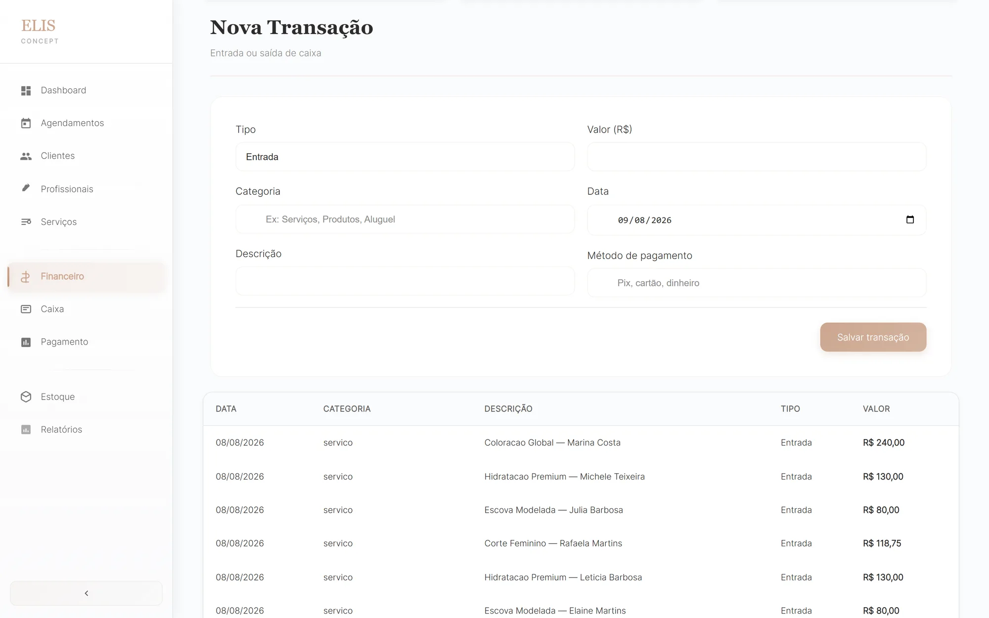 Elis Concept — Financeiro